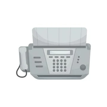 Isolated vector Fax. Office devices, printers, phones. Illustrazione stock