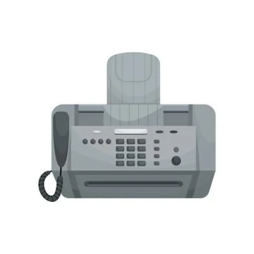 Isolated vector Fax. Office devices, printers, phones. Stock Illustration