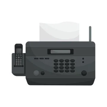 Isolated vector Fax. Office devices, printers, phones. Ilustração Stock