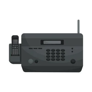 Isolated vector Fax. Office devices, printers, phones. Stock-Illustration
