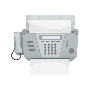 Isolated vector Fax. Office devices, printers, phones. 스톡 일러스트