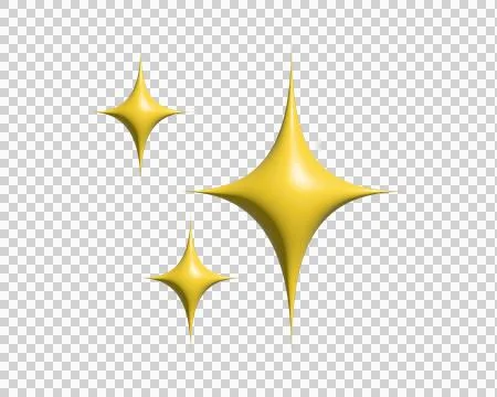The isolated vector glittering flashes of sparkles, yellow four-point stars i Stock Illustration