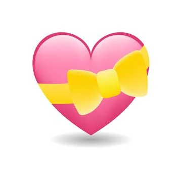 The isolated vector glossy pink heart shaped box emoji icon Stock Illustration
