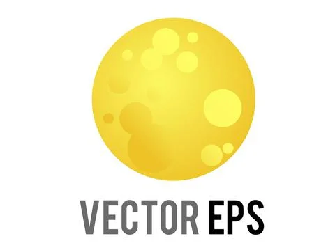 Isolated vector golden yellow full moon icon Stock Illustration