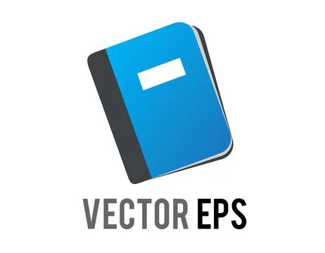 Isolated vector gradient blue cover paper notepad, checklist file flat icon Stock Illustration