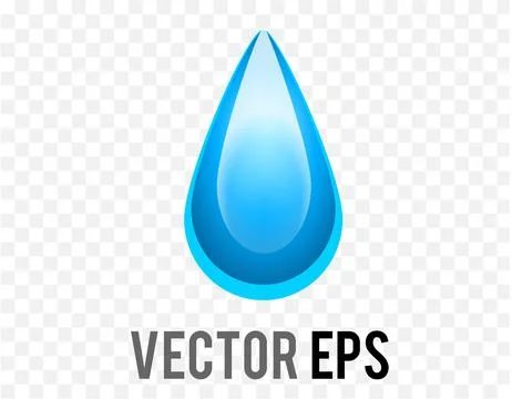 Isolated vector gradient blue droplet water icon, rain, crying, and sweat Stock Illustration