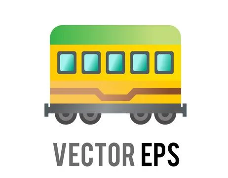 Isolated vector gradient green and yellow transport public tram icon Stock Illustration
