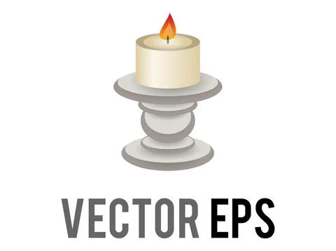 Isolated vector gradient light candle with fire flame icon Stock Illustration
