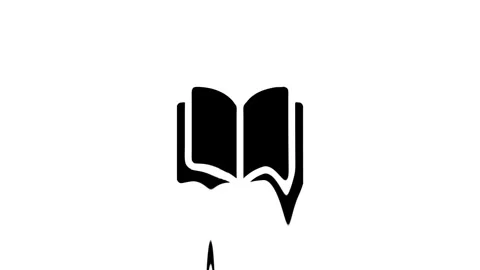 Isolated vector graphic of open book on white background Stock Footage 327761499