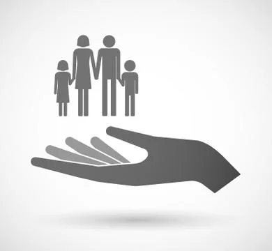 Isolated vector hand giving a conventional family pictogram Stock Illustration