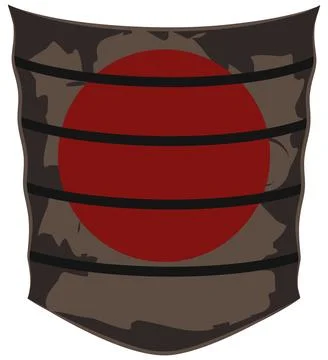 Isolated vector icon of a stylized Japanese martial arts torso armor Stock Illustration