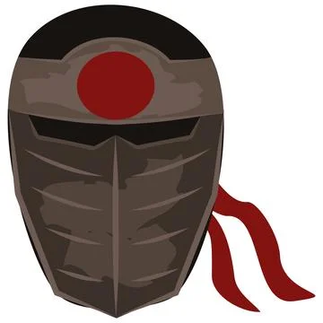 Isolated vector icon of a stylized Japanese ninja mask Menpo or war helmet Stock Illustration