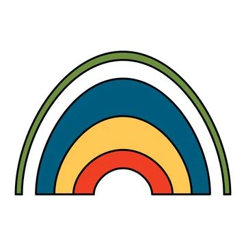 Isolated vector illustration rainbow. Boho style Stock Illustration