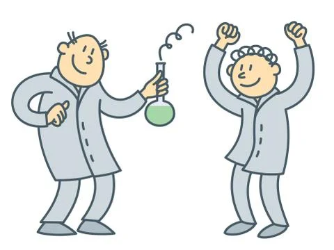 Isolated vector illustration, scientist characters Stock Illustration