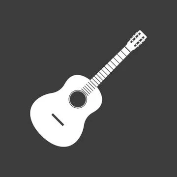 Isolated vector illustration of  a six string guitar Stock Illustration