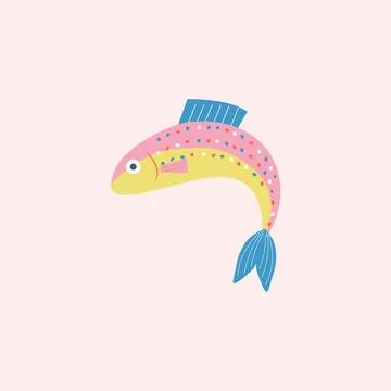 Isolated vector illustration of a spotted trout icon, clipart, avatar, logotype. Stock Illustration