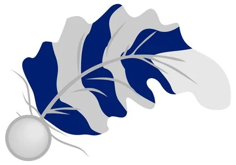 Isolated vector illustration of a stylized noble feather or plume Stock Illustration