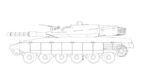 Isolated vector image for military concepts. Military tank. Military equipmen Stock Illustration