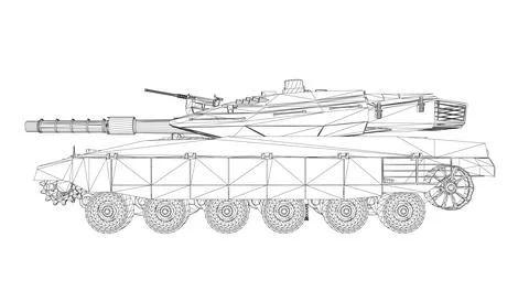 Isolated vector image for military concepts. Military tank. Military equipment. Stock Illustration