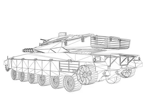 Isolated vector image for military concepts. Military tank. Military equipment. Stock Illustration