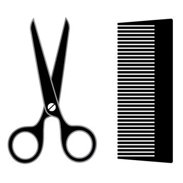 Isolated vector image of scissors and combs. Barbershop symbol or logo. Hairdres Illustrazione stock