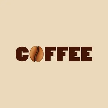 Isolated vector logo. Brown coffee bean label. Morning energetic drink sign Stock Illustration