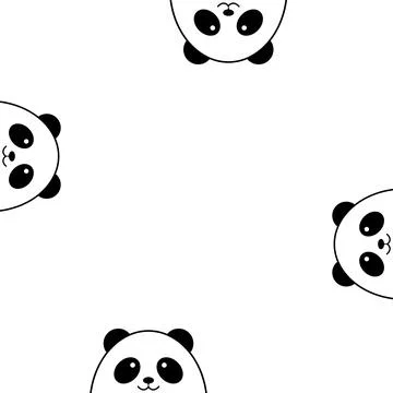 Isolated vector panda frame background. Animal illustration. Hello icon. Smiling Stock Illustration