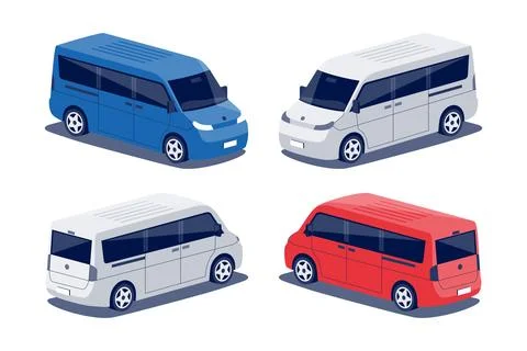Isolated vector passenger van vehicle on white background Stock Illustration