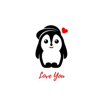Isolated vector penguin logo. Winter illustration. Animals icon. Stock Illustration