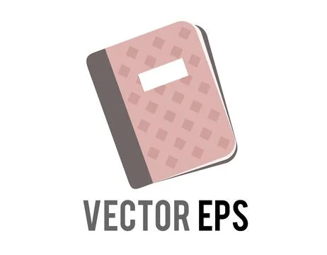 Isolated vector pink cover paper notepad, checklist file flat icon Stock Illustration