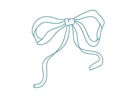 Isolated vector ribbon bow vector illustration for presents blue decorative Stock Illustration