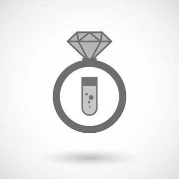 Isolated vector ring icon with a chemical test tube Stockillustratie
