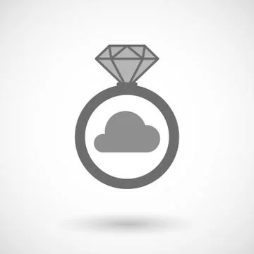 Isolated vector ring icon with a cloud イラスト素材