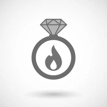 Isolated vector ring icon with a flame Stock Illustration