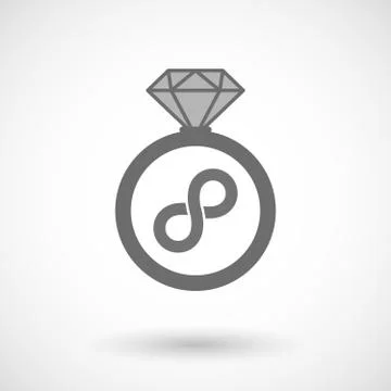 Isolated vector ring icon with an infinite sign 스톡 일러스트