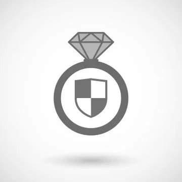 Isolated vector ring icon with a shield Stock Illustration