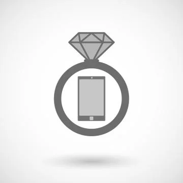 Isolated vector ring icon with a smart phone Stock Illustration
