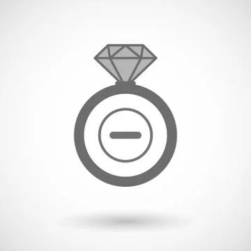 Isolated vector ring icon with a subtraction sign Stock Illustration