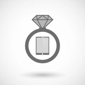 Isolated vector ring icon with a tablet computer Stock Illustration