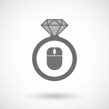 Isolated vector ring icon with a wireless mouse Stock Illustration