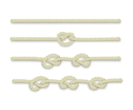 Isolated vector ropes with knots Stock Illustration
