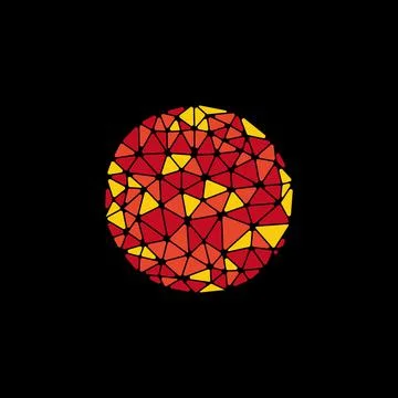 Isolated vector round. Abstract composition, polygonal construction, connecting イラスト素材