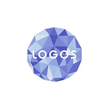 Isolated vector round. Abstract composition, polygonal construction, connecting Stock Illustration