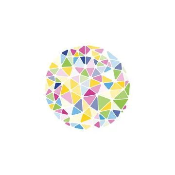 Isolated vector round. Abstract composition, polygonal construction, connecting 库存插图
