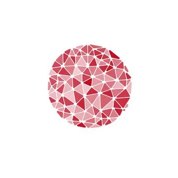 Isolated vector round. Abstract composition, polygonal construction, connecting イラスト素材