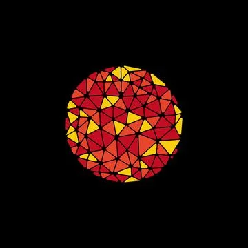 Isolated vector round. Abstract composition, polygonal construction, connecting イラスト素材