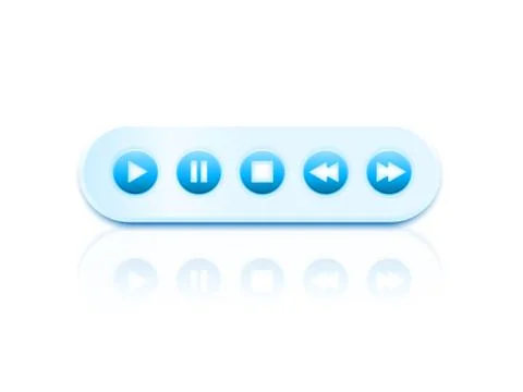 Isolated vector round glossy media player interface Stock Illustration