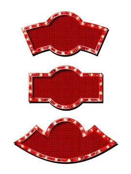 Isolated vector set of mirror with bulb frame Stock Illustration