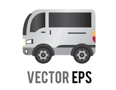 The isolated vector side of silver vehicle car van icon Stock Illustration