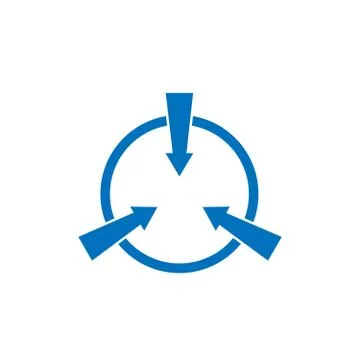 Isolated vector sign of circular outward arrows. Stock Illustration